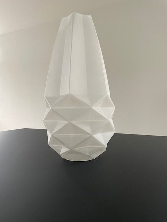 Image 1 of Modern Vase Frosted Glass With Folding Pattern