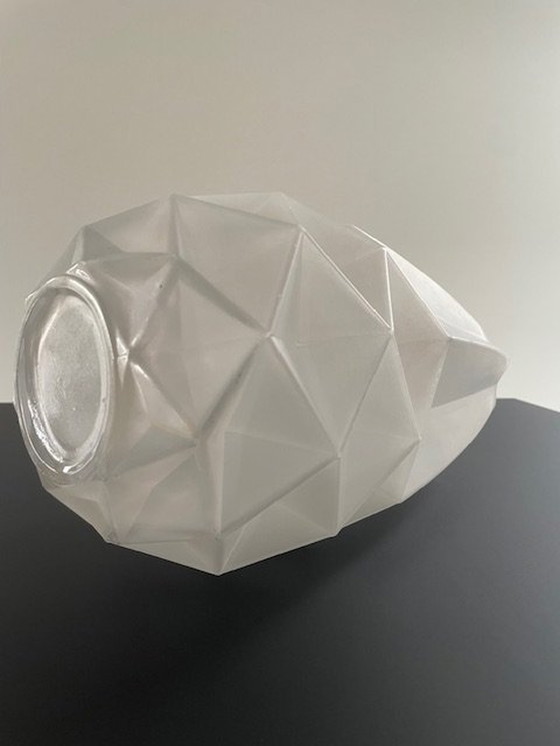 Image 1 of Modern Vase Frosted Glass With Folding Pattern