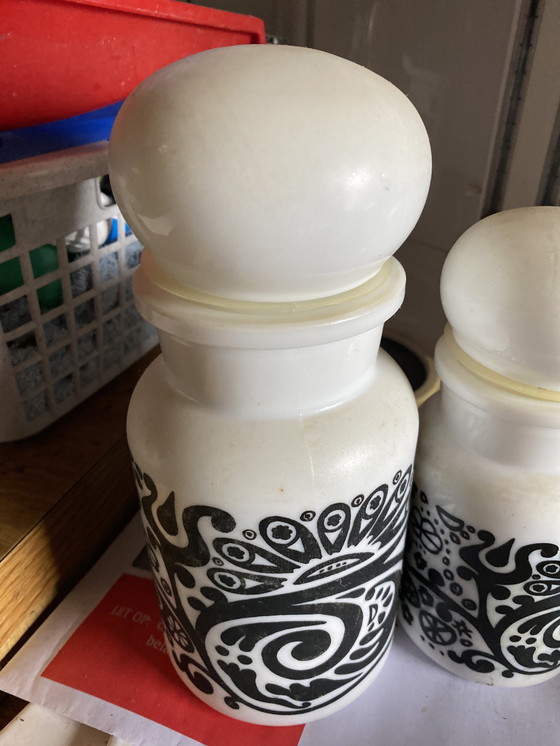 Image 1 of Recipiente de cristal de los años 70 fabricado en Bélgica, icónico