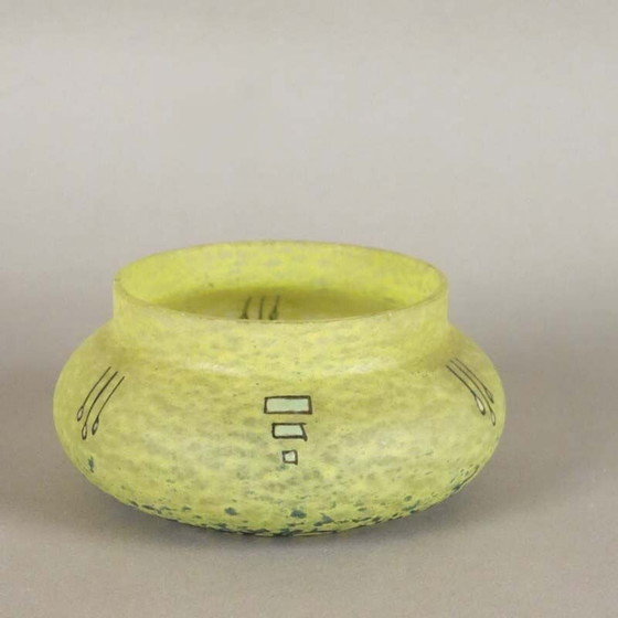 Image 1 of Vintage Art Deco glass bowl by André Delatte Nancy, 1930