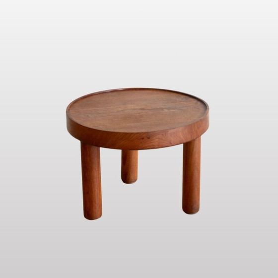 Image 1 of Set of 3 vintage round tables in solid ash by Mado Jolain and René Legrand for House of Edition, France 1956