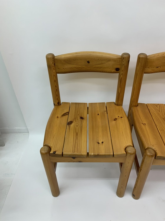 Image 1 of Juego de 4 sillas de comedor de pino