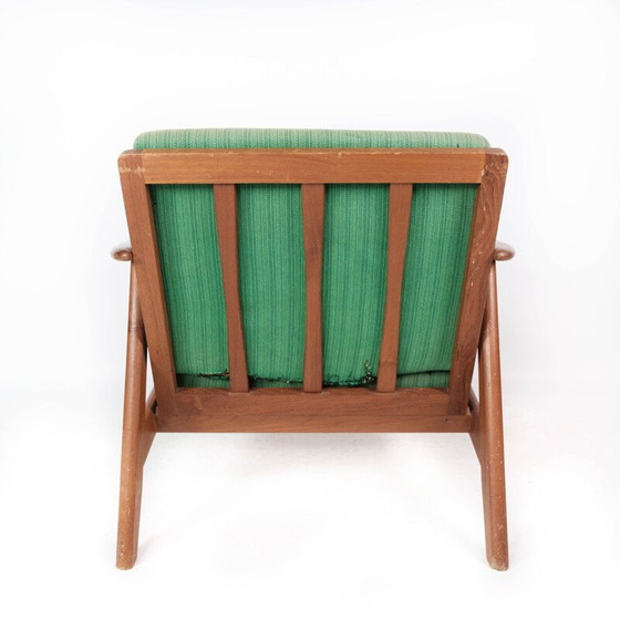 Image 1 of Poltrona danese vintage in teak e rivestimento verde, anni '60