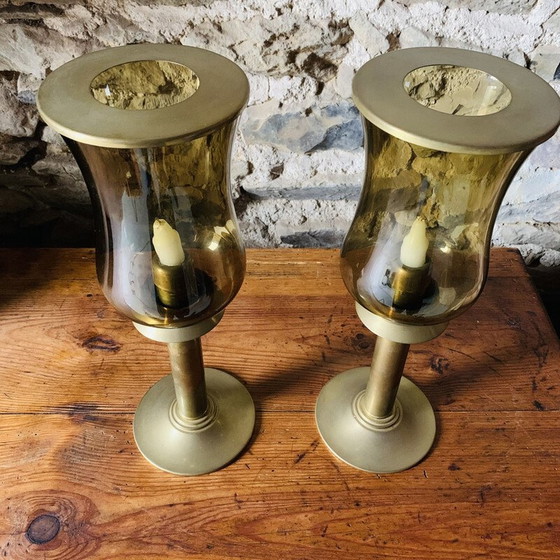 Image 1 of Coppia di candelieri vintage in ottone di Mega Design