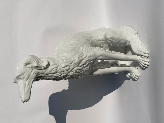 Image 1 of Large Porcelain Borzoi Dog, Austria