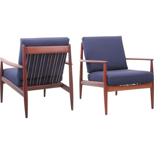 Pair of vintage teak armchairs model 118, Denmark 1955