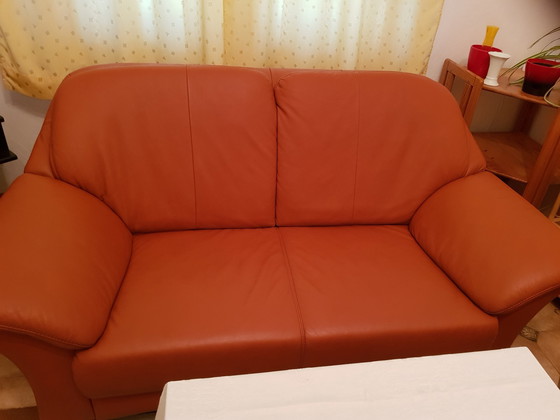 Image 1 of Three-piece leather settee