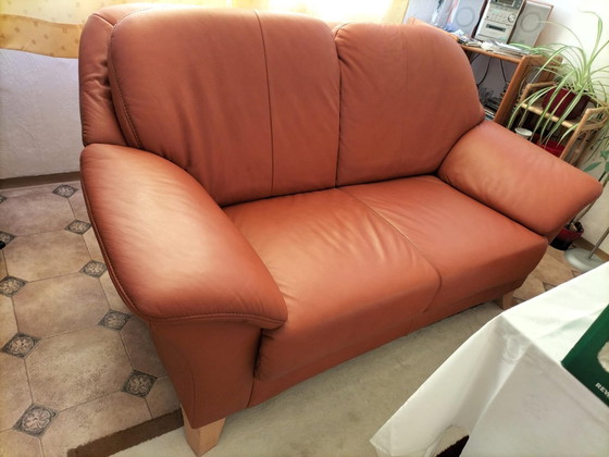 Image 1 of Three-piece leather settee