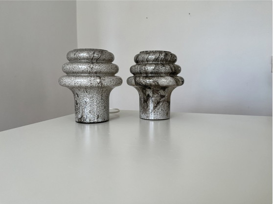 Image 1 of Coppia di lampade da tavolo Flygsfors Orrefors Glas, anni '60/'70, vintage svedese, struttura