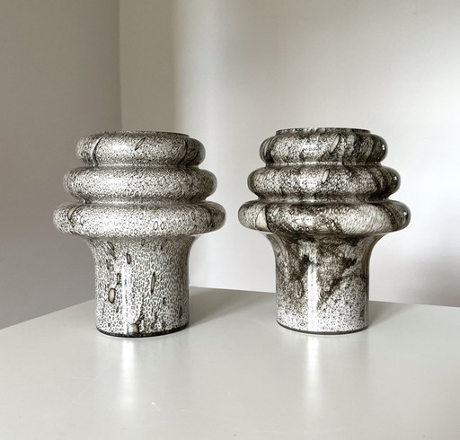 Pair Of Flygsfors Orrefors Glas Table Lamps, 60/70S, Swedish Vintage, Structure