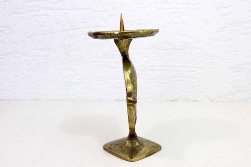 Brutalistic bronze Candlestick 60s