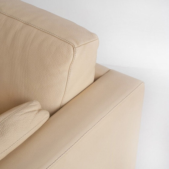 Image 1 of Vintage two-seater sofa in full-grain leather. Edited by Gerbet Grebot. France, 1990s