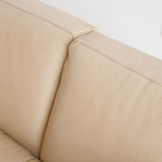 Image 1 of Vintage two-seater sofa in full-grain leather. Edited by Gerbet Grebot. France, 1990s