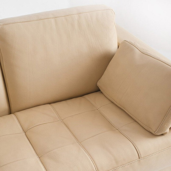 Image 1 of Vintage two-seater sofa in full-grain leather. Edited by Gerbet Grebot. France, 1990s