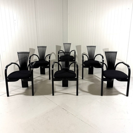 Set Of 6 Totem Chairs By Torstein Nilsen, Westnofa Norway 1980'S