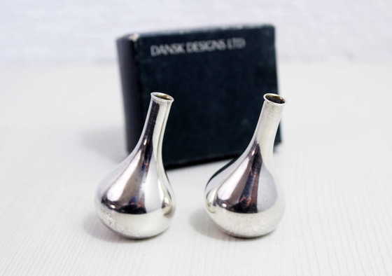 Image 1 of Pair of Dansk candlesticks in silver metal