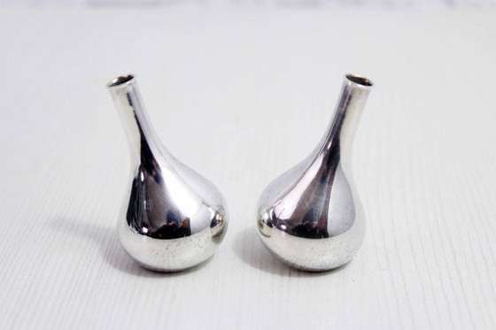 Image 1 of Pair of Dansk candlesticks in silver metal