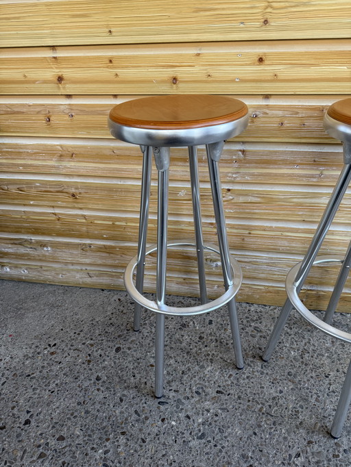 2x Design Bar Stools By Joan Casas Y Ortinez For Indecasa