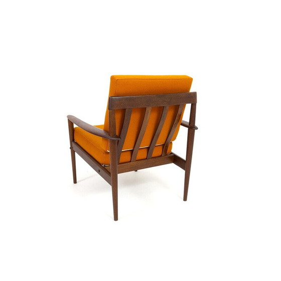 Image 1 of Danish vintage teak armchair with upholstery by Grete Jalk for Poul Jeppesen