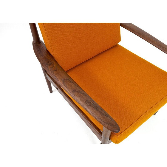 Image 1 of Danish vintage teak armchair with upholstery by Grete Jalk for Poul Jeppesen