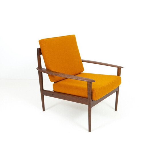 Image 1 of Danish vintage teak armchair with upholstery by Grete Jalk for Poul Jeppesen
