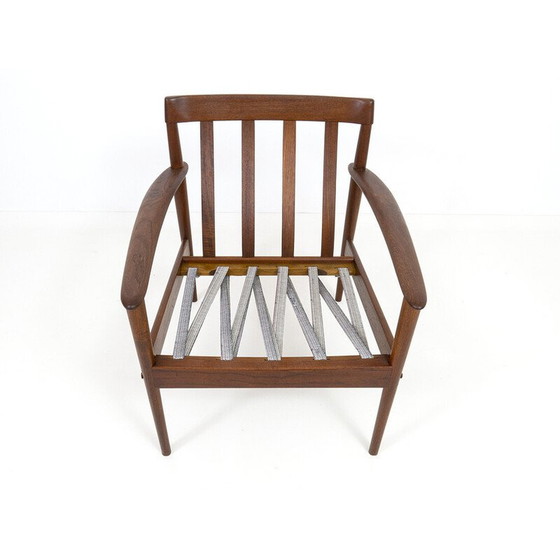 Image 1 of Danish vintage teak armchair with upholstery by Grete Jalk for Poul Jeppesen