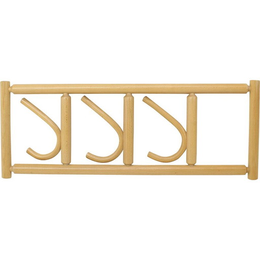 Vintage bent wood wall coat rack by Ton, Cechoslovakia 1980s