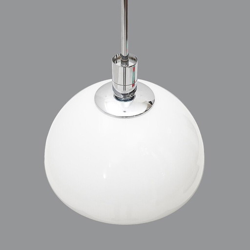 Vintage “AS/AM” chandelier in chrome metal by Franco Albini and Franca Helg for Sirrah, Italy 1970