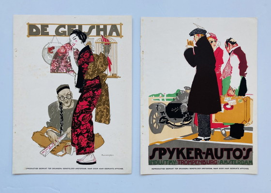 Image 1 of Poster vintage - Set di 2 - Piet Van Der Hem