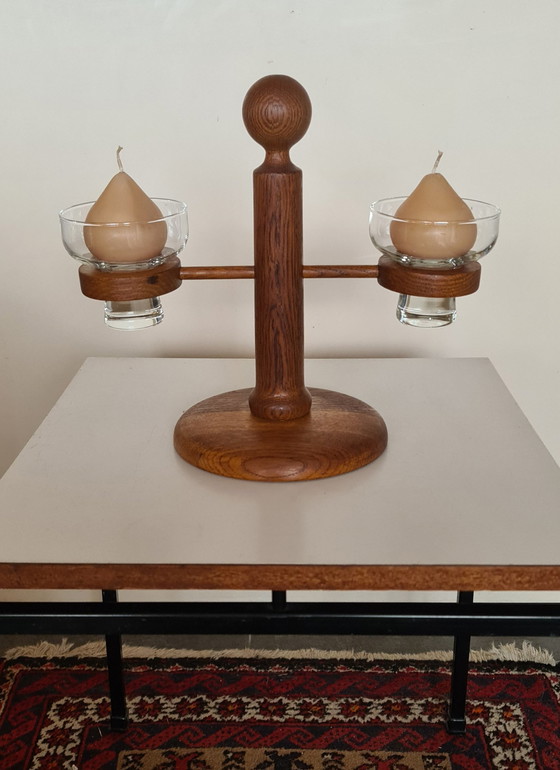 Image 1 of German Oak Candlestick, Mid 1970s
