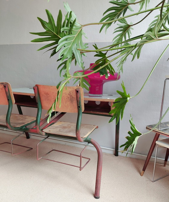 Image 1 of Bureau d'école vintage