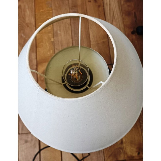 Image 1 of Lampada da tavolo vintage in metallo tinto nero e oro