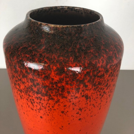 Image 1 of Large vintage Pottery Super Fat Lava Vase Scheurich WGP 1970s
