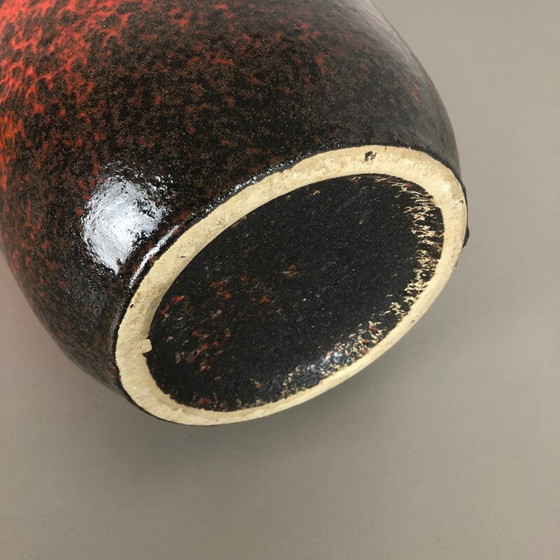 Image 1 of Large vintage Pottery Super Fat Lava Vase Scheurich WGP 1970s