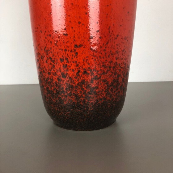 Image 1 of Large vintage Pottery Super Fat Lava Vase Scheurich WGP 1970s
