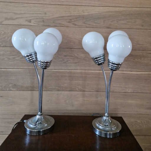 2 lampes à triple ampoule