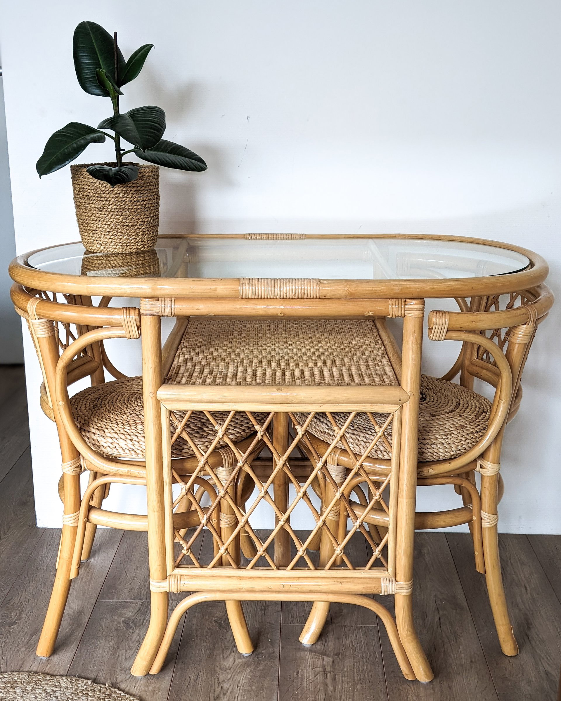 Vintage rattan bistro set deals