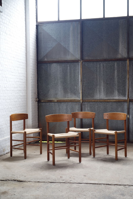 Image 1 of 4x Børge Mogensen J39 dining chairs