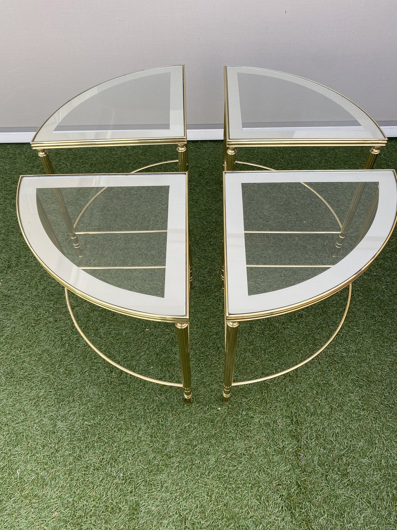 Tavolini vintage in ottone, 4 pezzi