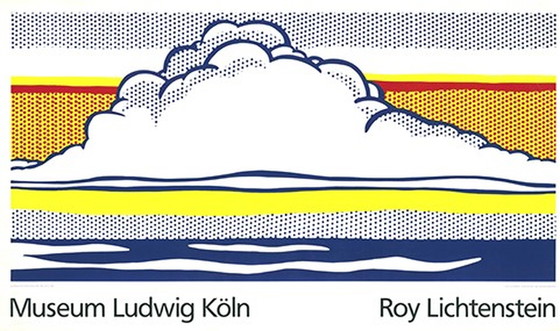 Image 1 of Roy Lichtenstein--Color screen print Cloud and Sea