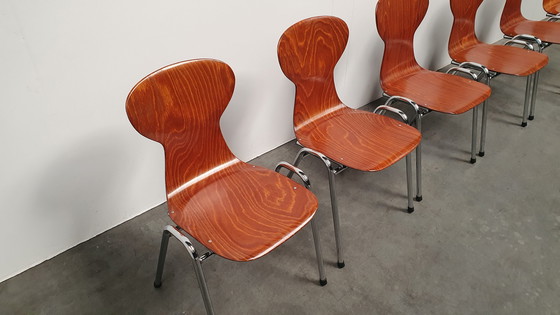 Image 1 of 6 sedie impilabili di design industriale Eromes Pagholz