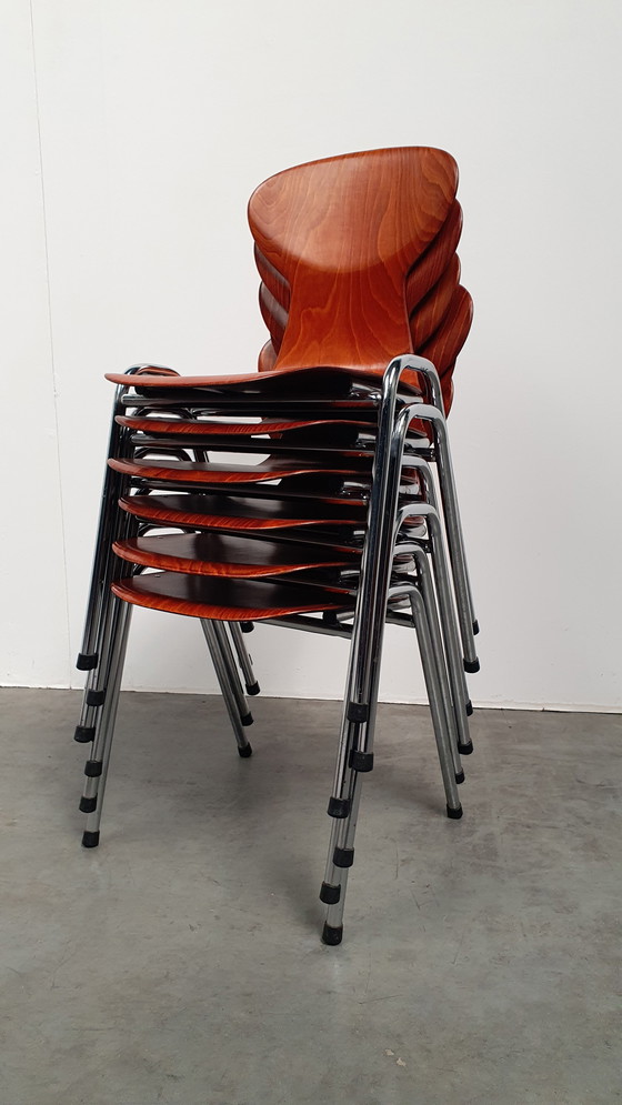 Image 1 of 6 sedie impilabili di design industriale Eromes Pagholz