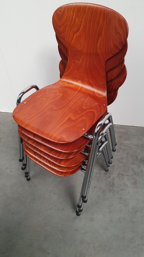 Image 1 of 6 sedie impilabili di design industriale Eromes Pagholz