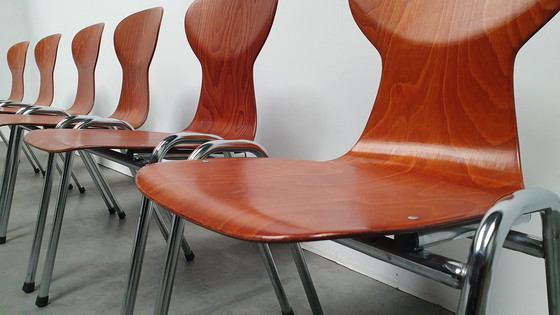 Image 1 of 6 sedie impilabili di design industriale Eromes Pagholz