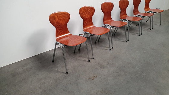 Image 1 of 6 sedie impilabili di design industriale Eromes Pagholz