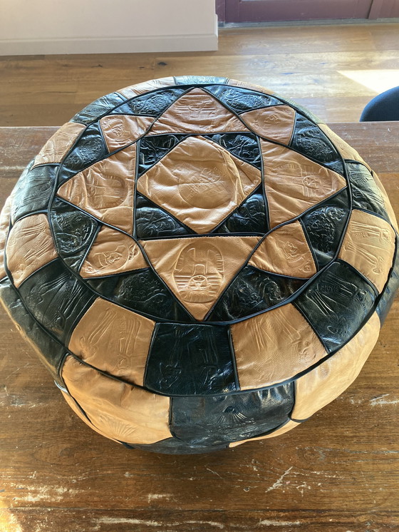 Image 1 of Pouf in pelle vintage 