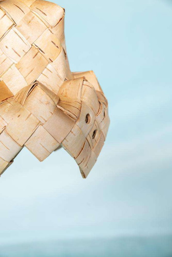 Image 1 of Lampe suspendue scandinave vintage 1960, suspension japonaise