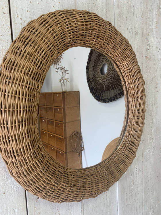 Image 1 of Vintage Wicker Mirror