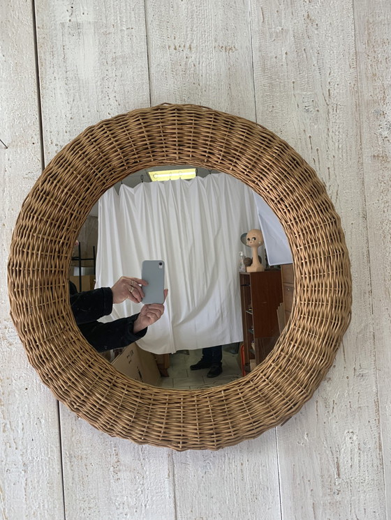 Image 1 of Vintage Wicker Mirror