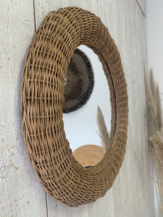 Image 1 of Vintage Wicker Mirror